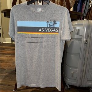 Gray Short Sleeve Tee with Las Vegas Design